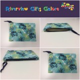 Zip Clutch / Purse / Bag / Pouch - Hibiscus Combi Blue Zip Clutch / Purse / Bag / Pouch - Hibiscus Combi Blue